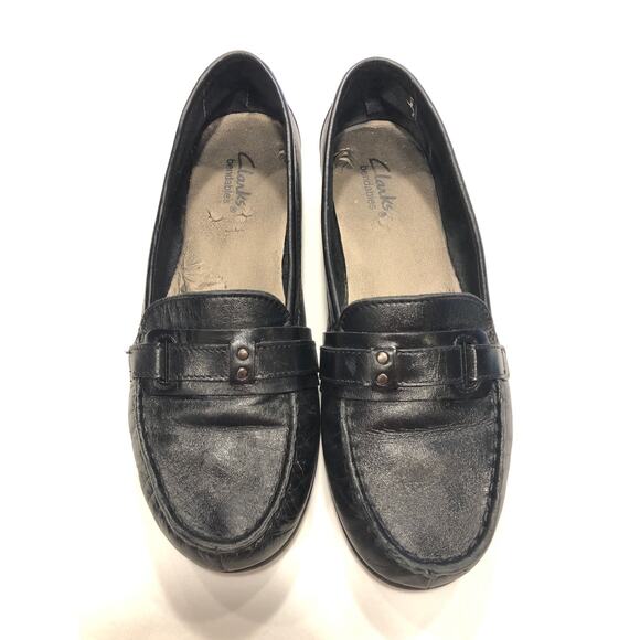 Clarks Shoes - Clarks Bendables Size 9 Black Loafer Leather